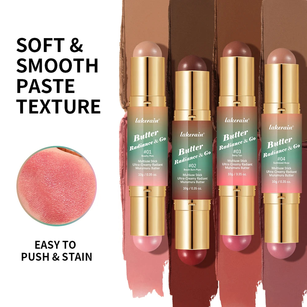 2 IN 1 Multiuse Stick Double Headed Bronzer Blush For Cheeks Eyes Lips Long Lasting Matte Glow Makeup Contouring Stick Makeup CB DROPSHIPPING