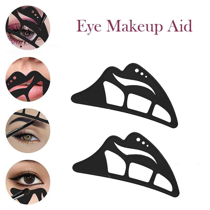 5 in 1 Eyeshadow Stencil Silicone Eyeshadow Tool Reusable Eye Makeup Aid Stencils Eyeliner Template for Beginners Makeup Tool