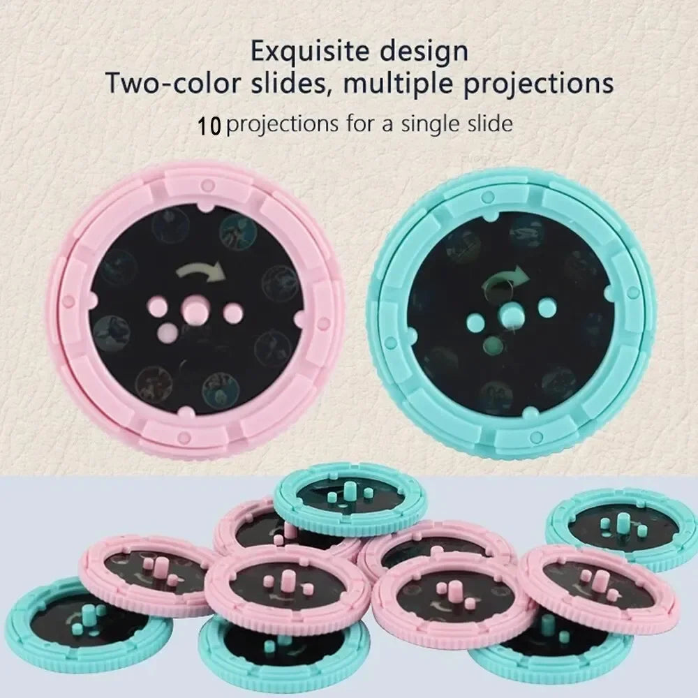 10 Cards Cartoon Projection Flashlight 80 Patterns Creative Children Flashlight Toy Projector Baby Toys Bedtime Story Book Toy CB DROPSHIPPING