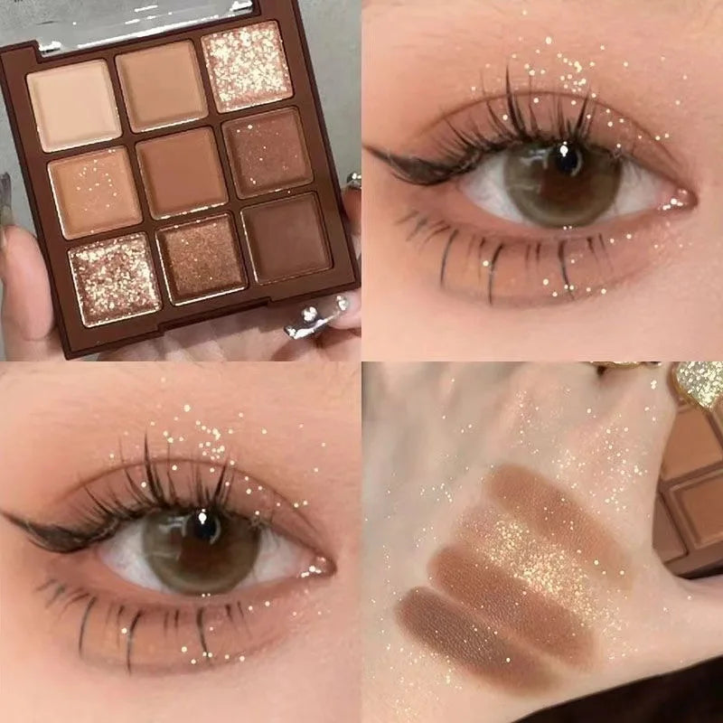 9 Color Chocolate Eyeshadow Palette Matte Pearlescent Glitter Glitter Earth Eyeshadow Makeup CB DROPSHIPPING