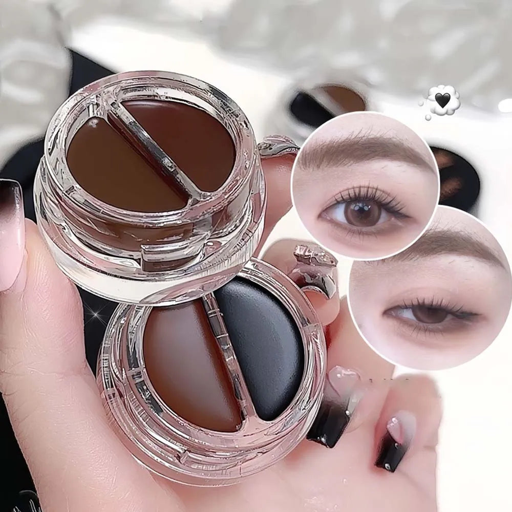 Two-Tone Matte Eyebrow Cream With Brush for Eyeliner & Eye Brow Waterproof Sweat Proof Wild Eyebrow Gel 3D Natural Tint Makeup CB DROPSHIPPING