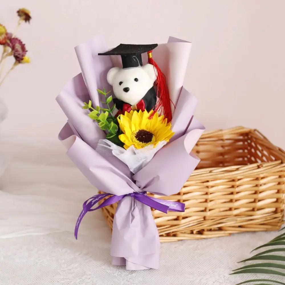 Lovely Bear Graduation Bouquet Graduation Gift Cartoon Decoration Bear Animal Plush Toy Valentine'S Day Birthday Party