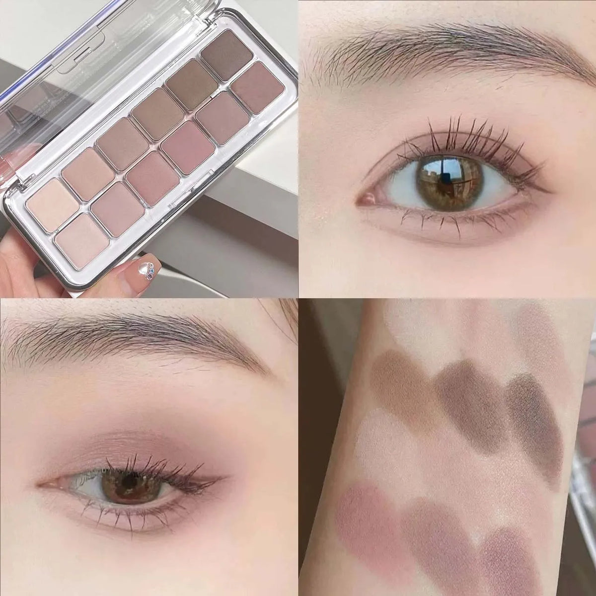 Eye Contour Makeup 12color Eyeshadow Palette Soft Matte Grey Pink Eyeshadow High Pigment Wine Red Brown Eye Shadow for Daily Use CB DROPSHIPPING