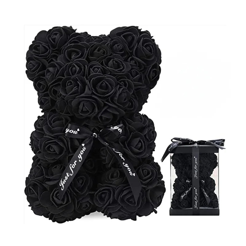 Fashion Artificial Rose Bear Gifts PE Eternal Rose Bear for Mom Mother's Day Birthday Valentine's Day Wedding Party Decoration