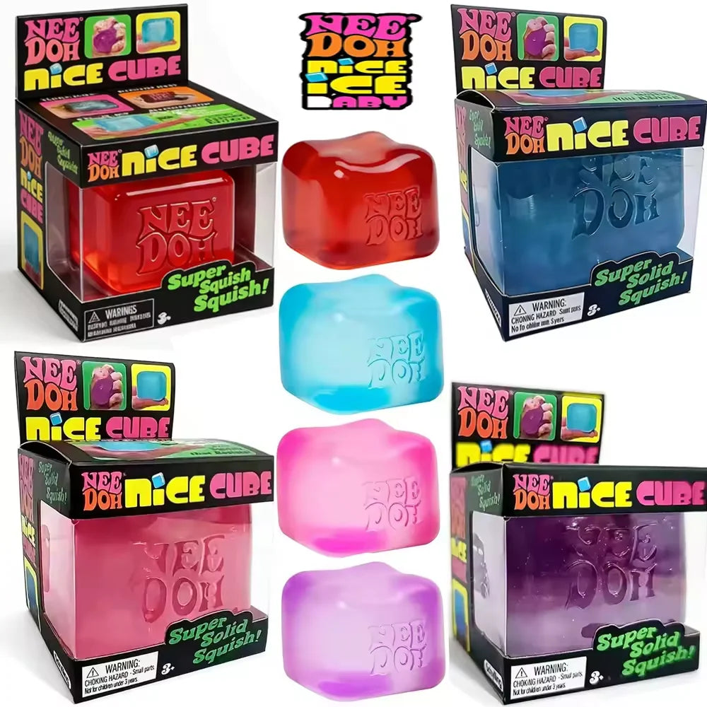 Schylling Needoh Nice Cube Sensory Nice-Sicle Stress Relief Squishy Cube Anti-Anxiety Squeeze Object For Focus ADHD Population CB DROPSHIPPING