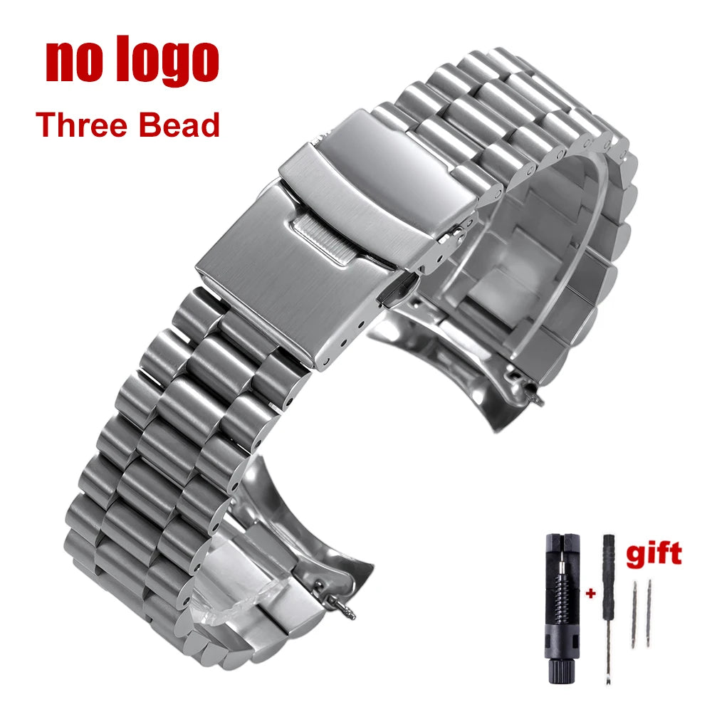 For Seiko 5 SKX009/007 for Jubilee for Oyster Solid Stainless Steel Watch Strap Curved End Men's Sport Watch Band 18mm 20mm 22mm CB DROPSHIPPING