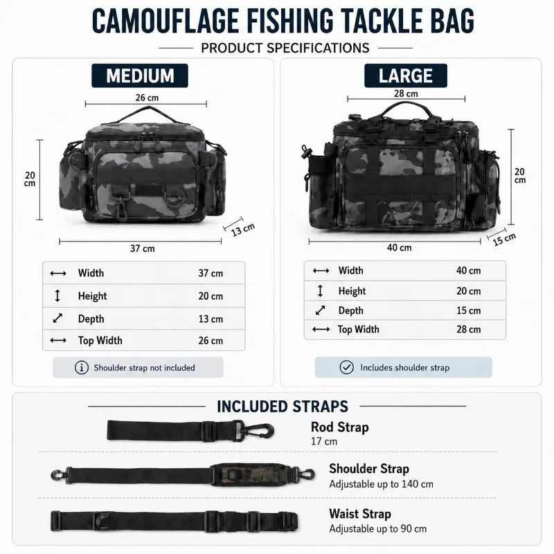 Fishing Tackle Shoulder Bag Storage Bag Waterproof Portable Large Capacity with Fish Rod Holder Outdoor Sport Accessories Gear CB DROPSHIPPING