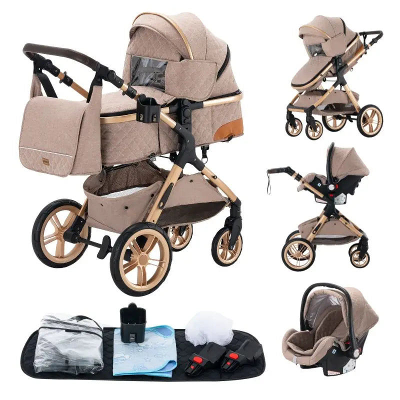 3-in-1 baby stroller travel system lightweight pram for newborns compact foldable Winter baby stroller baby buggy all-terrain CB DROPSHIPPING