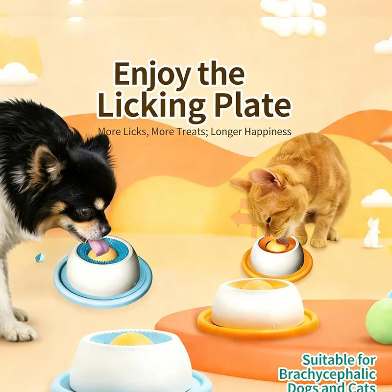 Interactive Pet Hide Food Toy Fun Licking Slow Feeder Bowl Anti Slip Ball Shaped Bone Broth Lick Bowl Anxiety Relief Training CB DROPSHIPPING