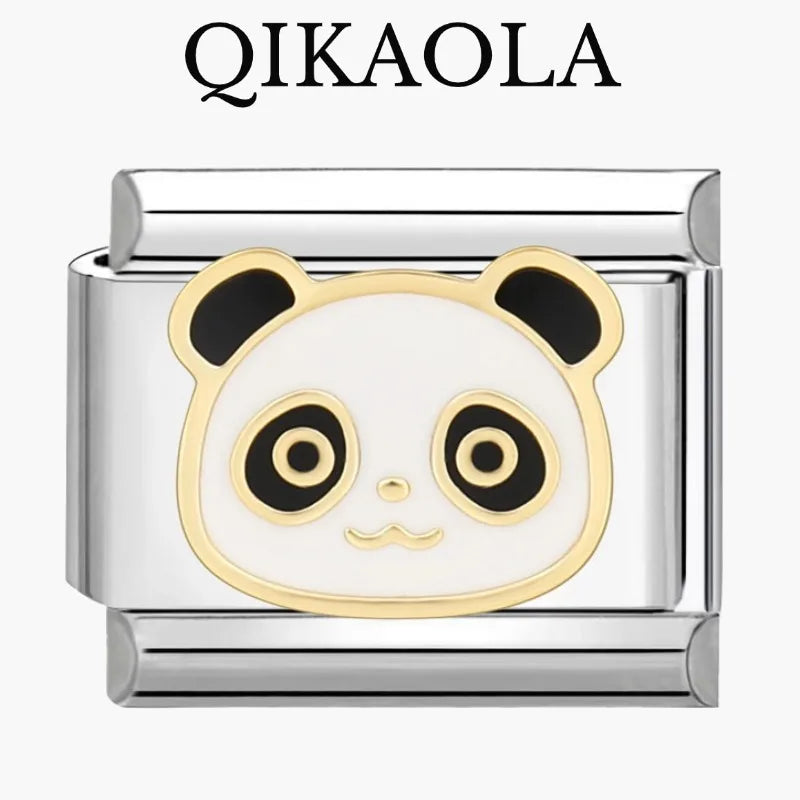 1pc Top Quality Panda Camera Red Car Guitar Italian Charms Fit 9mm Stainless Steel Bracelet Diy Jewelry Making Versatile Linking CB DROPSHIPPING