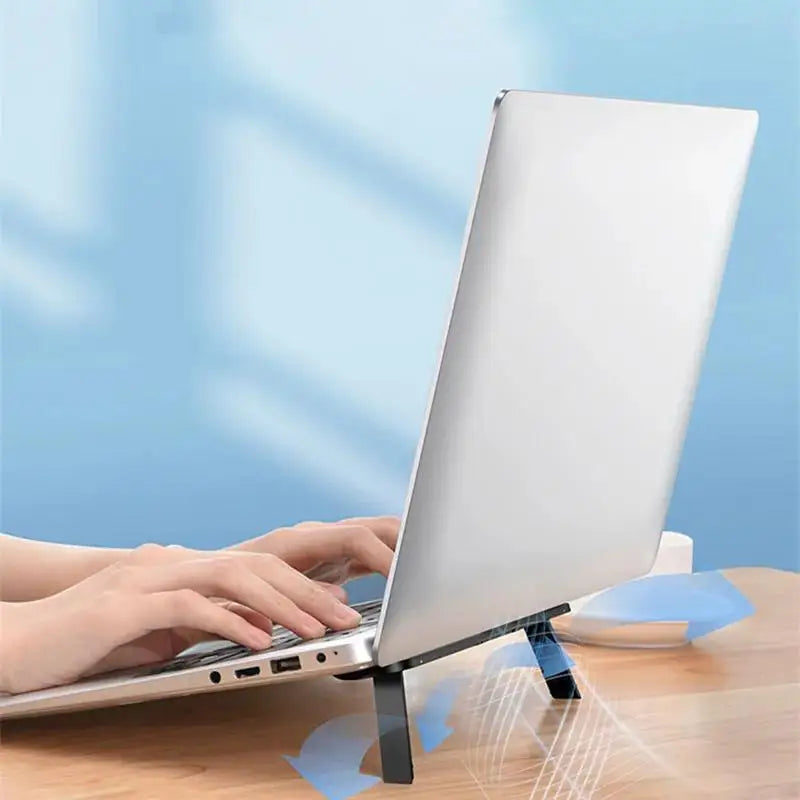 Portable Notebook Support Riser Cooling Bracket Self-Adhesive Invisible Foldable Laptop Stand For Macbook Lenovo Notebook Holder CB DROPSHIPPING