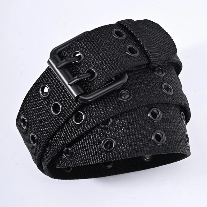 New Arrival Men's Breathable Soft Nylon Fabric Waist Belt, Durable Outdoor Daily Sport Belt with Classic Metal Pin Buckle