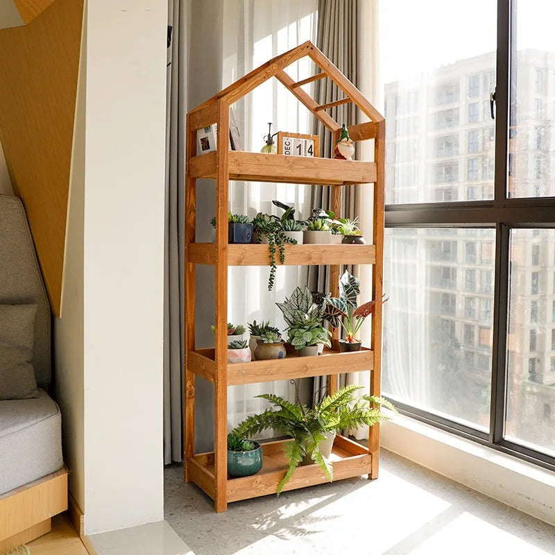 Garden Black Plant Stands Wooden Pots Shelf Patio Plant Stands Flower Outside Giardino Arredamento Esterno Terrace Furniture