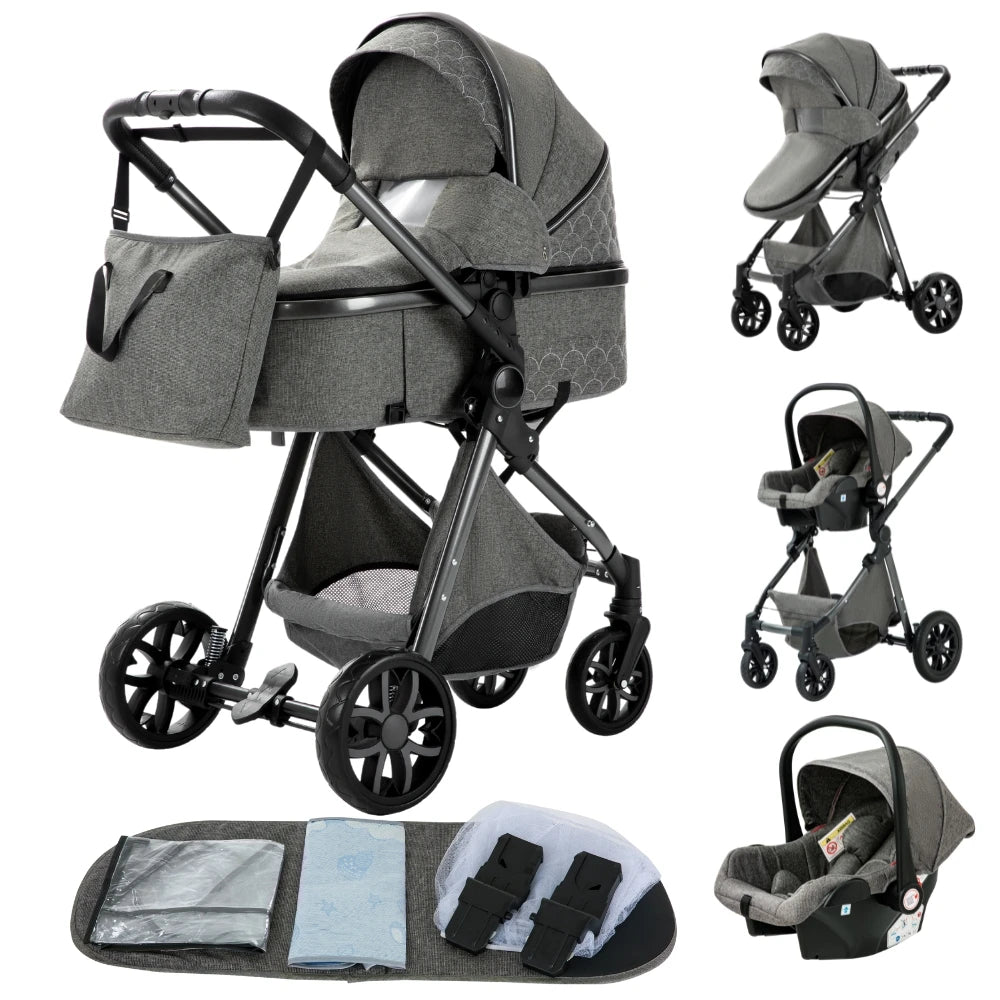 3-in-1 baby stroller travel system lightweight pram for newborns compact foldable Winter baby stroller baby buggy all-terrain CB DROPSHIPPING