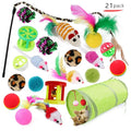Kitten Toys Variety Pack-Pet Things for Cat Toy Combination Set Toy Funny Cat Stick Sisal Mouse Bell Ball Cat Supplies 21 Piece