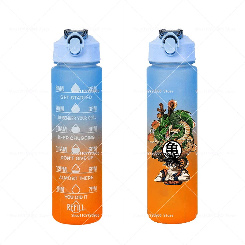 750ML Dragons Ball Water Cup Goku Anime Cartoon Drink Bottles Men Leak Proof Portable Plastic Large Sport Gym Straw Kettle Gift