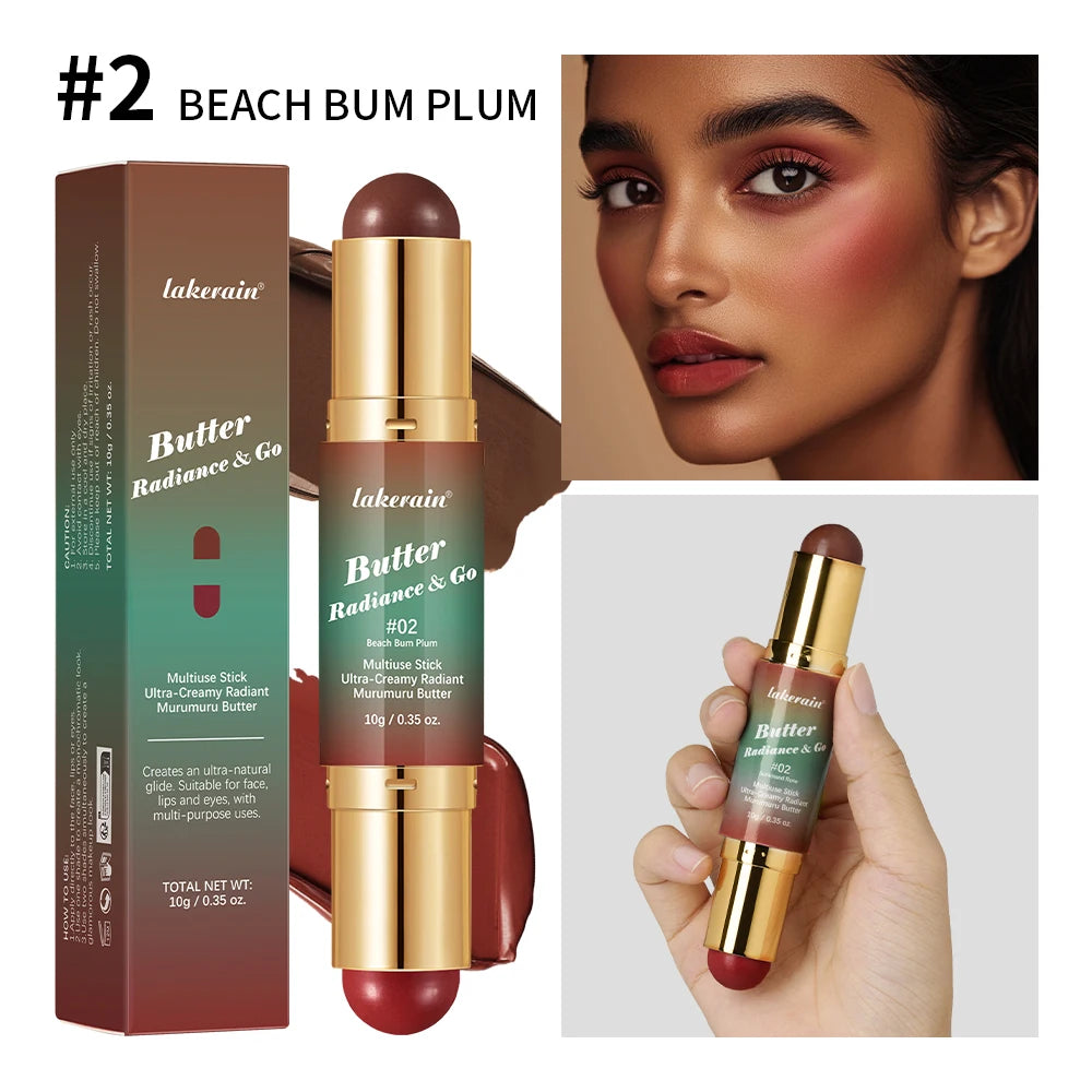 2 IN 1 Multiuse Stick Double Headed Bronzer Blush For Cheeks Eyes Lips Long Lasting Matte Glow Makeup Contouring Stick Makeup CB DROPSHIPPING
