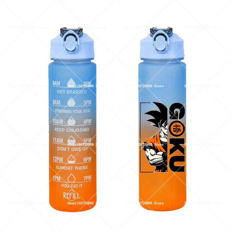 750ML Dragons Ball Water Cup Goku Anime Cartoon Drink Bottles Men Leak Proof Portable Plastic Large Sport Gym Straw Kettle Gift
