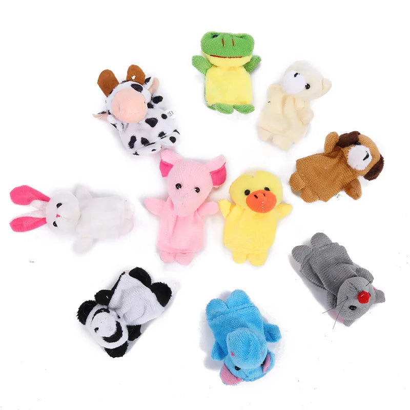 10 Pcs Cartoon Hand Doll Finger Puppet Baby Children Story Early Education Soothing Doll Plush Toy CB DROPSHIPPING