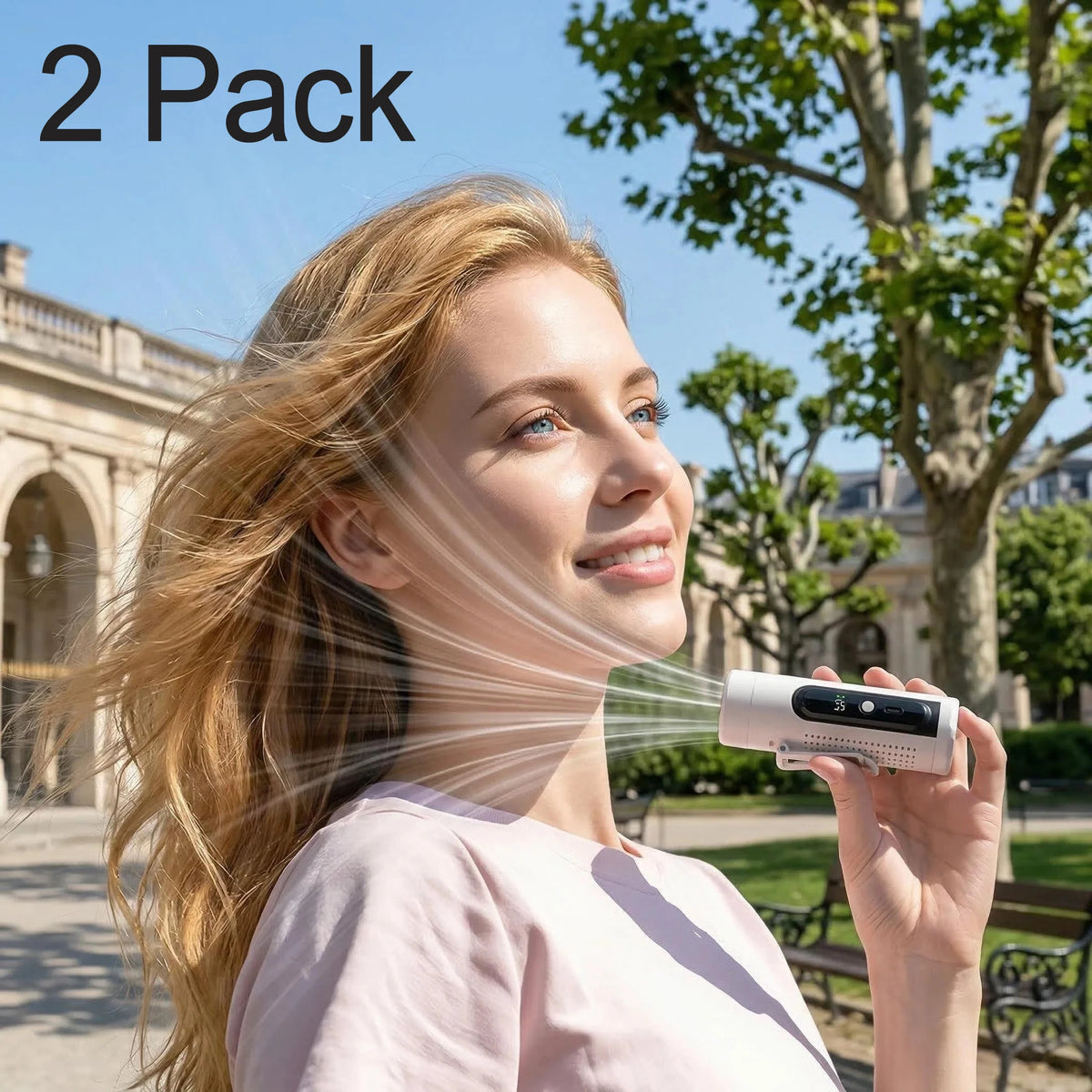 Mini Portable Neck Fan 3000mAh 199 Speeds Adjustable USB Rechargeable Handheld Fan Desktop 3-in-1 Turbo Air Cooling Pocket Fan