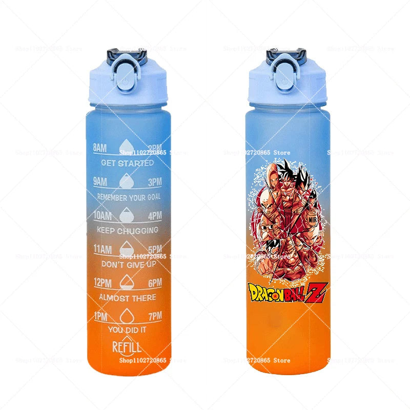 750ML Dragons Ball Water Cup Goku Anime Cartoon Drink Bottles Men Leak Proof Portable Plastic Large Sport Gym Straw Kettle Gift