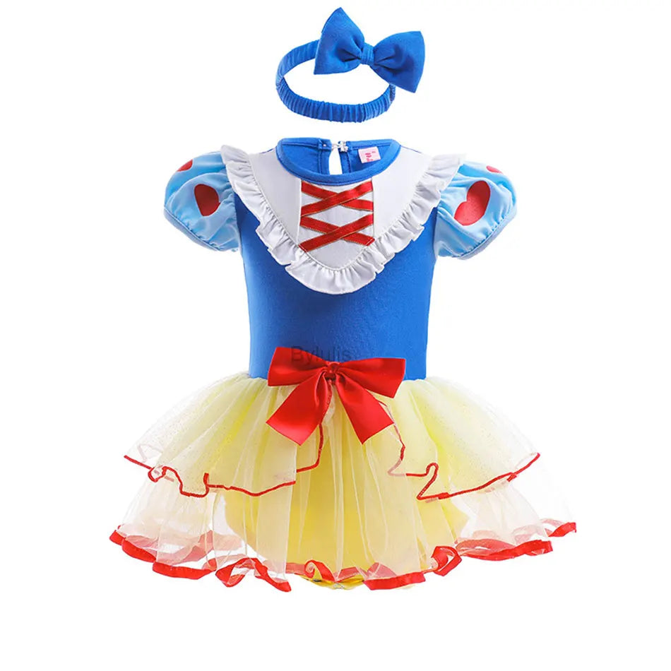 Baby Girls Costumes Kid Romper Tutu Dress with Headband Infant Baby Girl Princess Alice Clothes Aurora Belle Dress Party Costume CB DROPSHIPPING