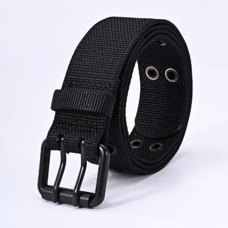 New Arrival Men's Breathable Soft Nylon Fabric Waist Belt, Durable Outdoor Daily Sport Belt with Classic Metal Pin Buckle