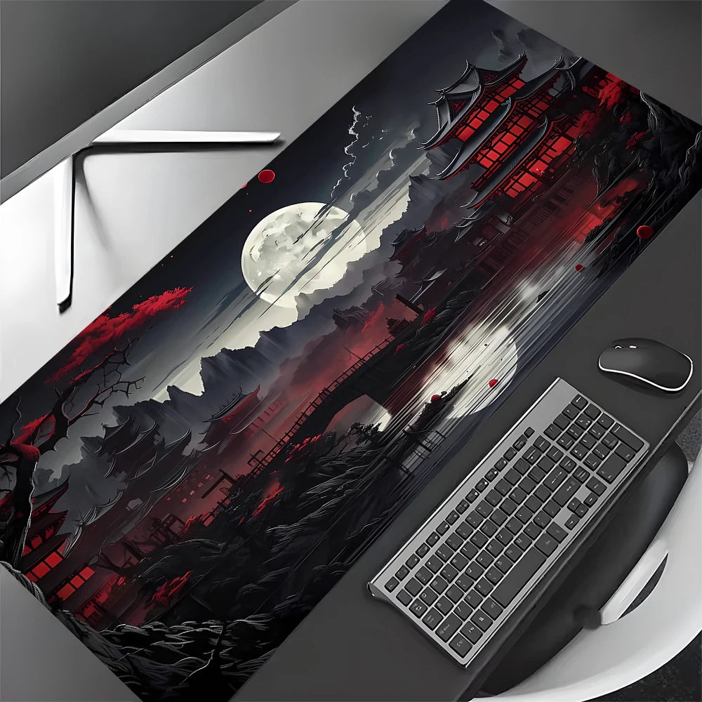 Red and Black Art Landscapes Large Mouse Pad Anti-Slip Durable Desk Mat Offices Accessories Keyboard Mouse Mat Tapis De Bureau CB DROPSHIPPING
