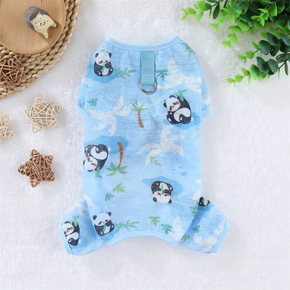 Summer Pet Dog Cat Cooling Jumpsuit Breathable Mesh Pet Clothes for Small Medium Dog Puppy Clothes Kitten Chihuahua Pet Clothing