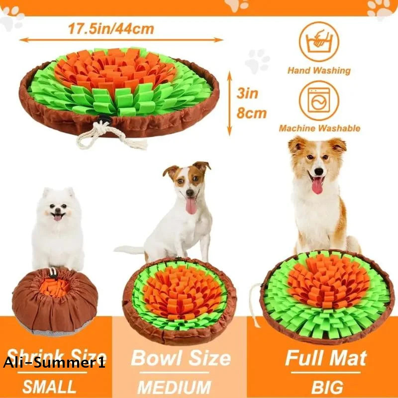【E】Pet Snuffle Mat For Dogs, Interactive Feed Game For Boredom, Encourages Natural Foraging Skills For Cats Dogs Bowl Travel Use