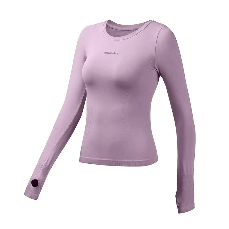 Fitness Tops Women Tight Sports Long Sleeve Yoga Clothing Running Training Clothes Gym Workout Shirt Comfortable Training Cloth CB DROPSHIPPING