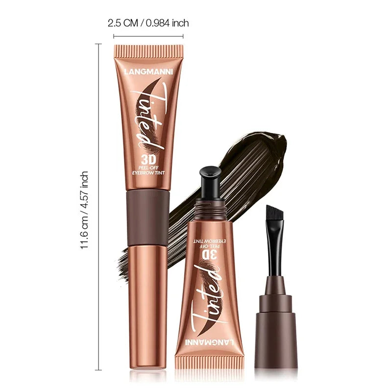 Peel Off Eyebrow Gel Cream Semi Permanent Brow Tint Long-Lasting Waterproof Transfer-Proof for Fuller Defined Brows Makeup