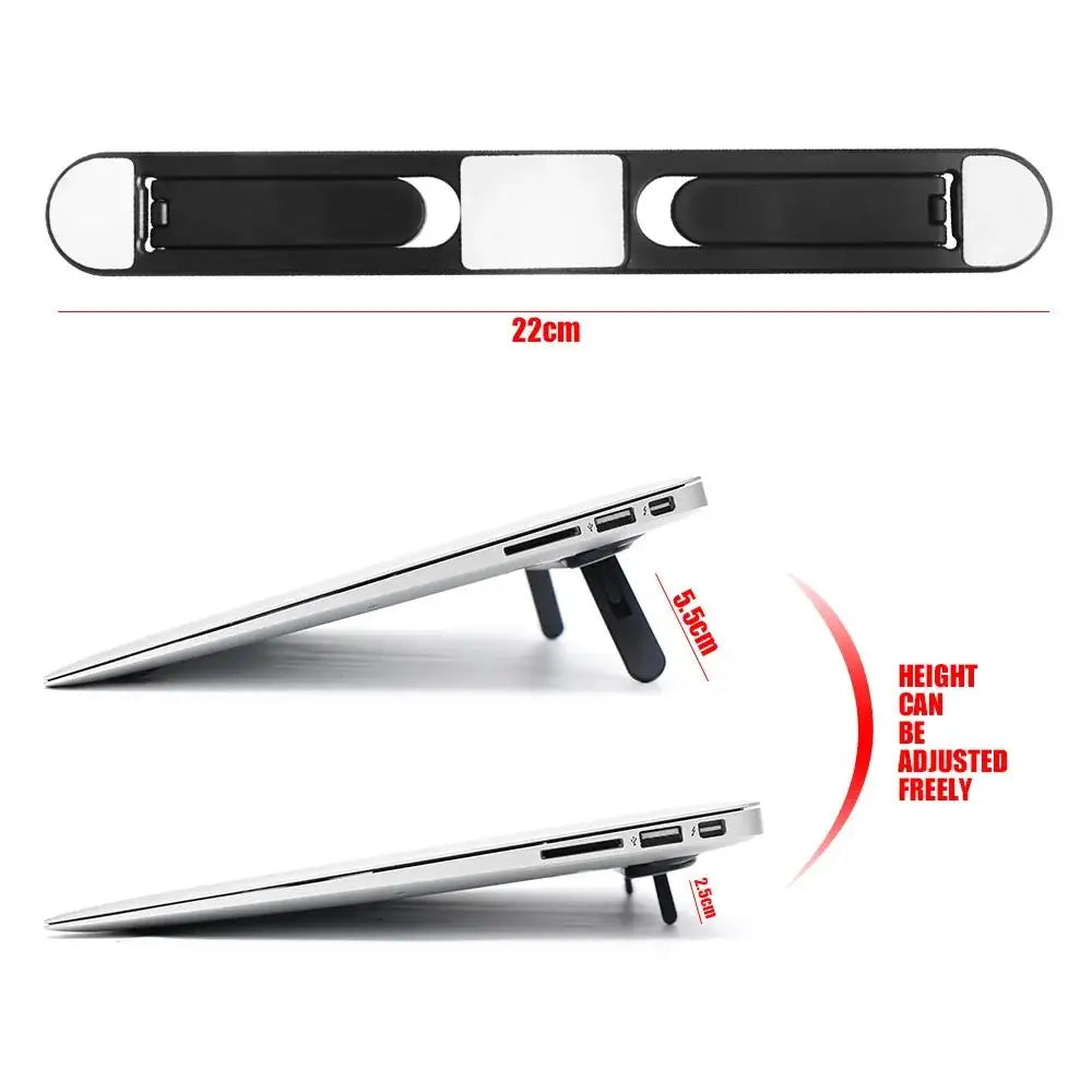 Portable Notebook Support Riser Cooling Bracket Self-Adhesive Invisible Foldable Laptop Stand For Macbook Lenovo Notebook Holder CB DROPSHIPPING