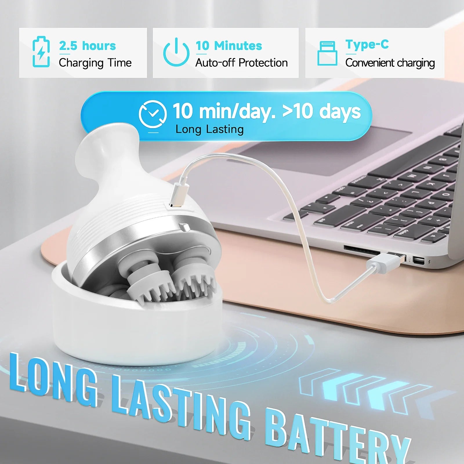 Electric Head Scalp Massager Body Massage Neck Deep Tissue 4 Kneading for Hair Growth Wireless Stress Relax and Cat Pet Claw CB DROPSHIPPING