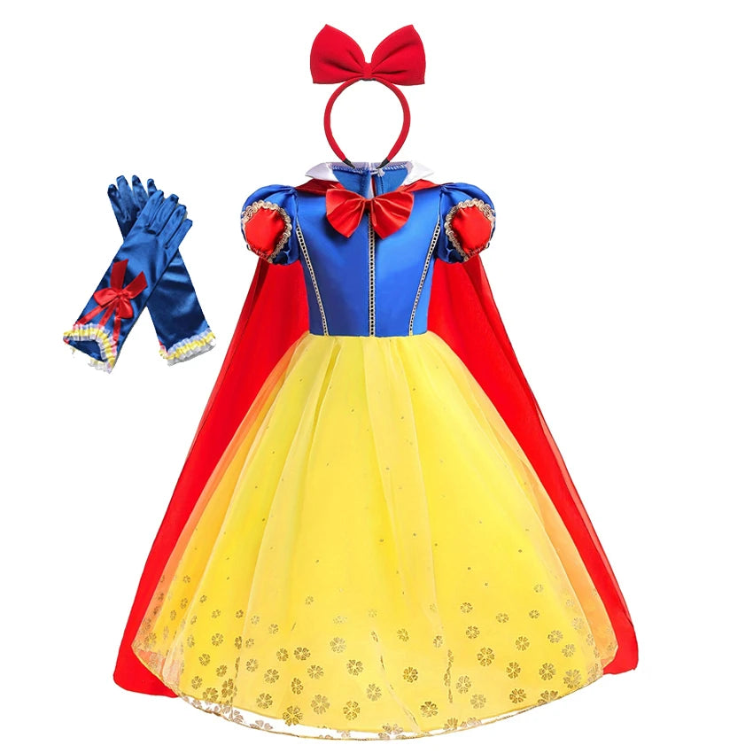Girls Snow White Dress Kids Princess Dress Up Costumes Toddler Snow White And Huntsman Cosplay Clothing Birthday Party Outfits CB DROPSHIPPING