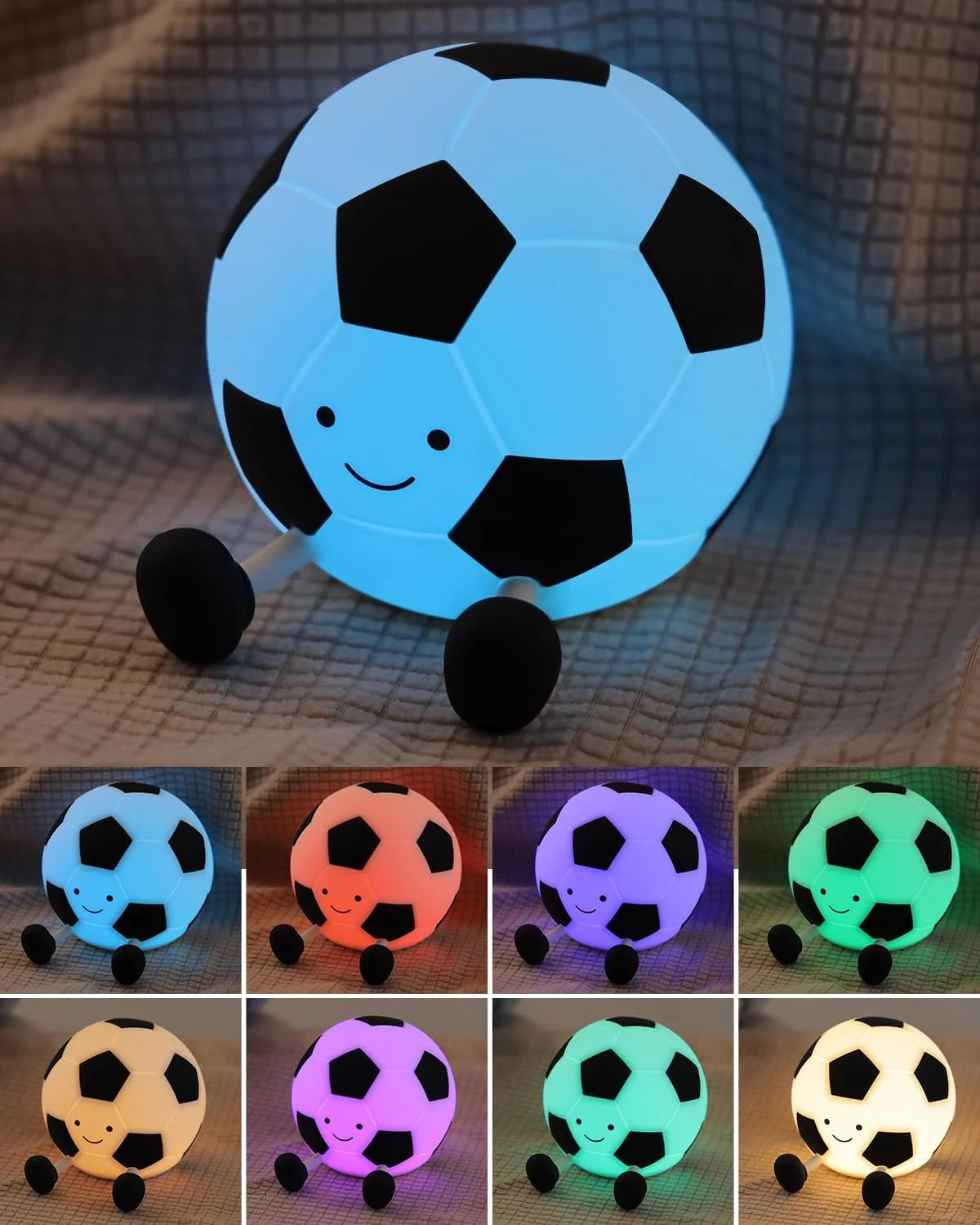 Sport Fans Soccer Light,Rechargeable Small Lamp Dimmable with Soft Touch,Football Nightlight Cute Squishy Lamp for Childs gifts CB DROPSHIPPING