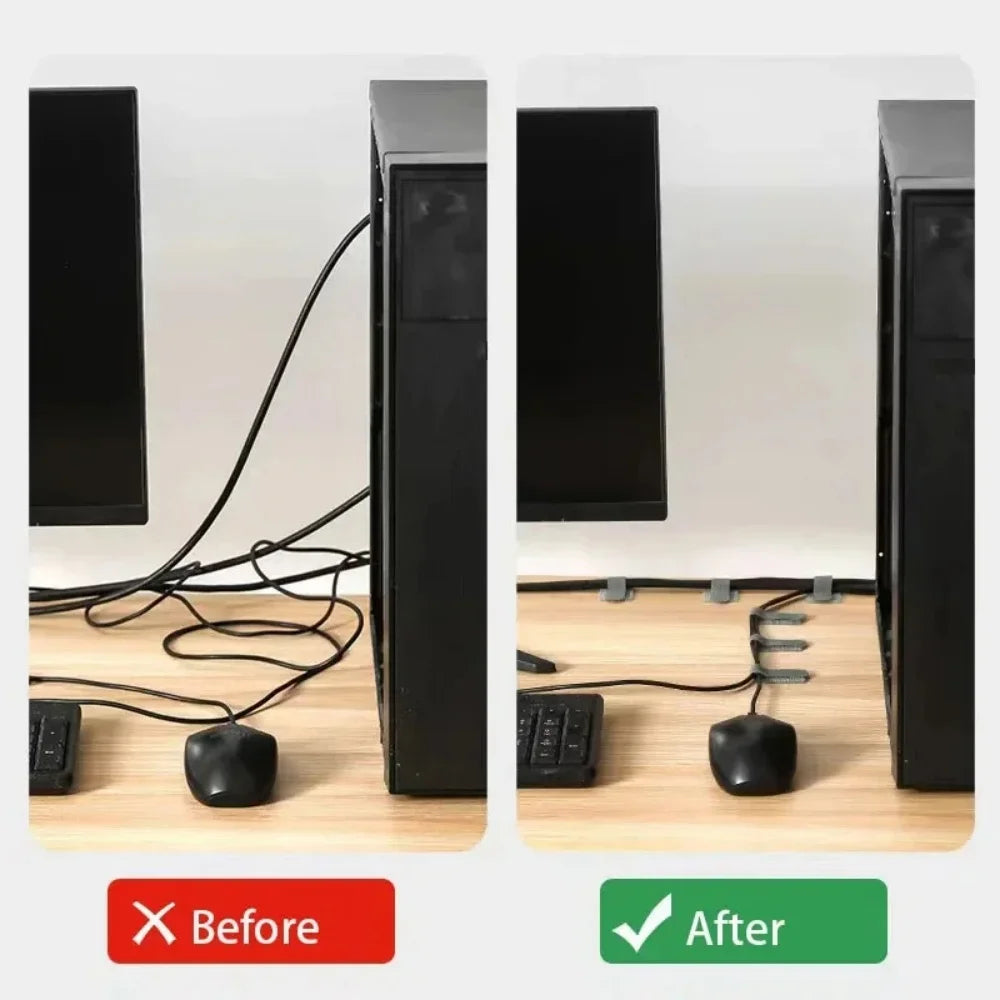 10/20Pcs Self Adhesive Reusable Cable Ties Wire Organizer Storage Stand Mouse Earphone Data Cord  Desktop Tidy Management Winder CB DROPSHIPPING