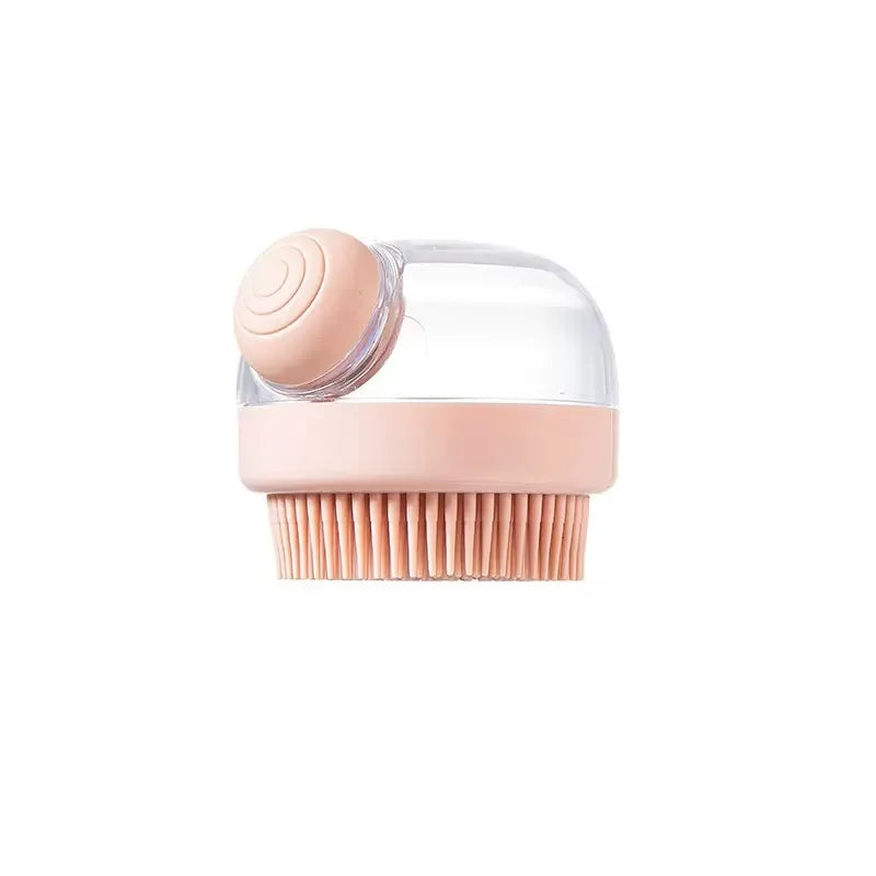 Cat Dog Bathing Brush Pet Massage Brush Shampoo Dispenser Soft Silicone Rubber Bristle for Dogs and Cats Shower Grooming Tool