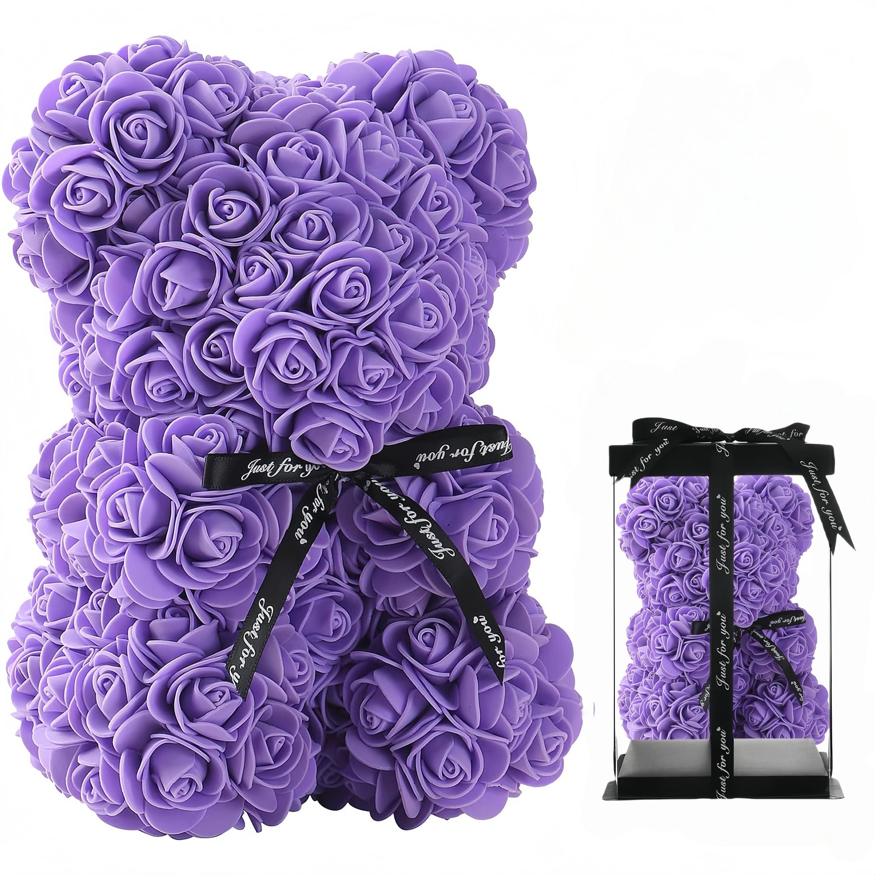 Fashion Artificial Rose Bear Gifts PE Eternal Rose Bear for Mom Mother's Day Birthday Valentine's Day Wedding Party Decoration