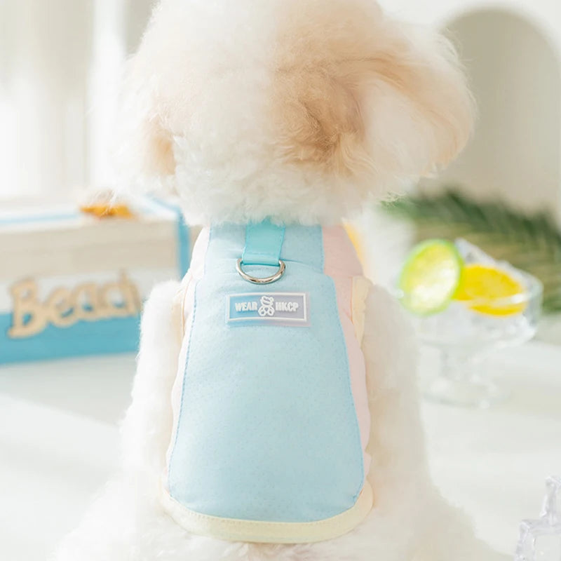 Thin Dog Summer Clothes Mesh Dog Cooling Vest Pet T Shirt Dog Sun Protective Clothing with D-Ring Chihuahua Kitten Puppy Costume