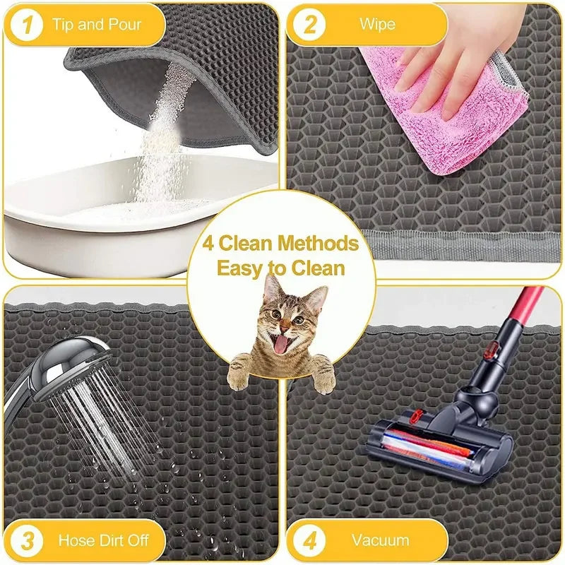 Cat Litter Mat Non Slip Big Pet Litter Box Filter Mat Double Layer Wear Resistant Waterproof Cat Litter Mat Pet Clean Supplies CB DROPSHIPPING
