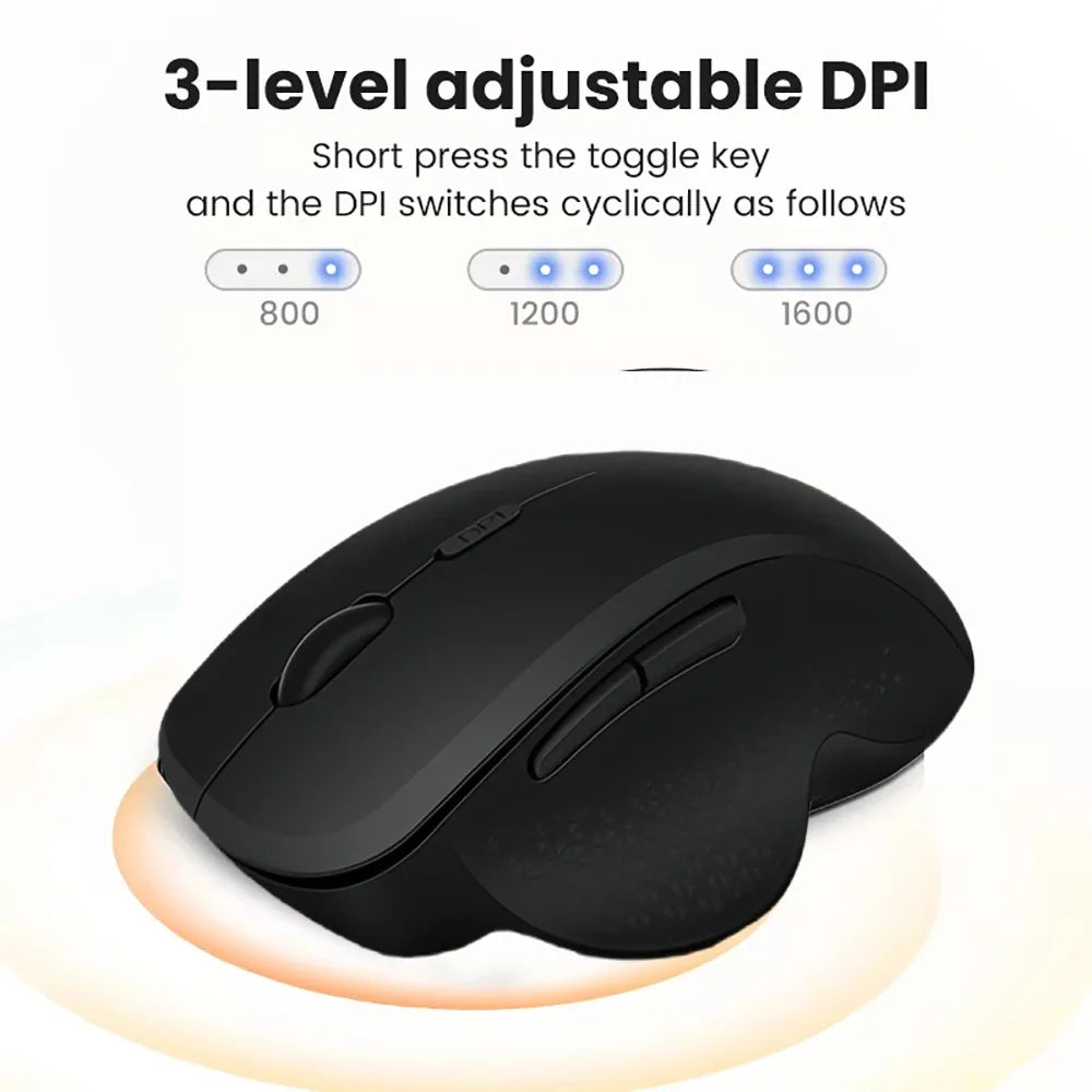 6 Button Ergonomic Mouse 2.4G Wireless Mouse Bluetooth Mouse 400mAh Rechargeable Gaming Mice 1600DPI Optical Mouse For PC Laptop CB DROPSHIPPING
