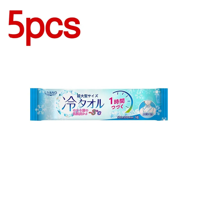Extra Large Cooling Wet Wipes Instant Ice Cold Refreshing Summer Portable Oversized Sweat Wipes for Adult Sport Outdoor Driving