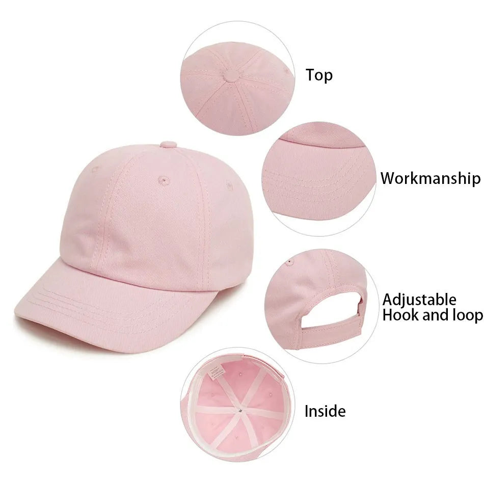 Kids Baseball Cap Low Profile Sun Hat for Boys and Girls Soft Cotton Pink Black White Gray for Baby Children CB DROPSHIPPING