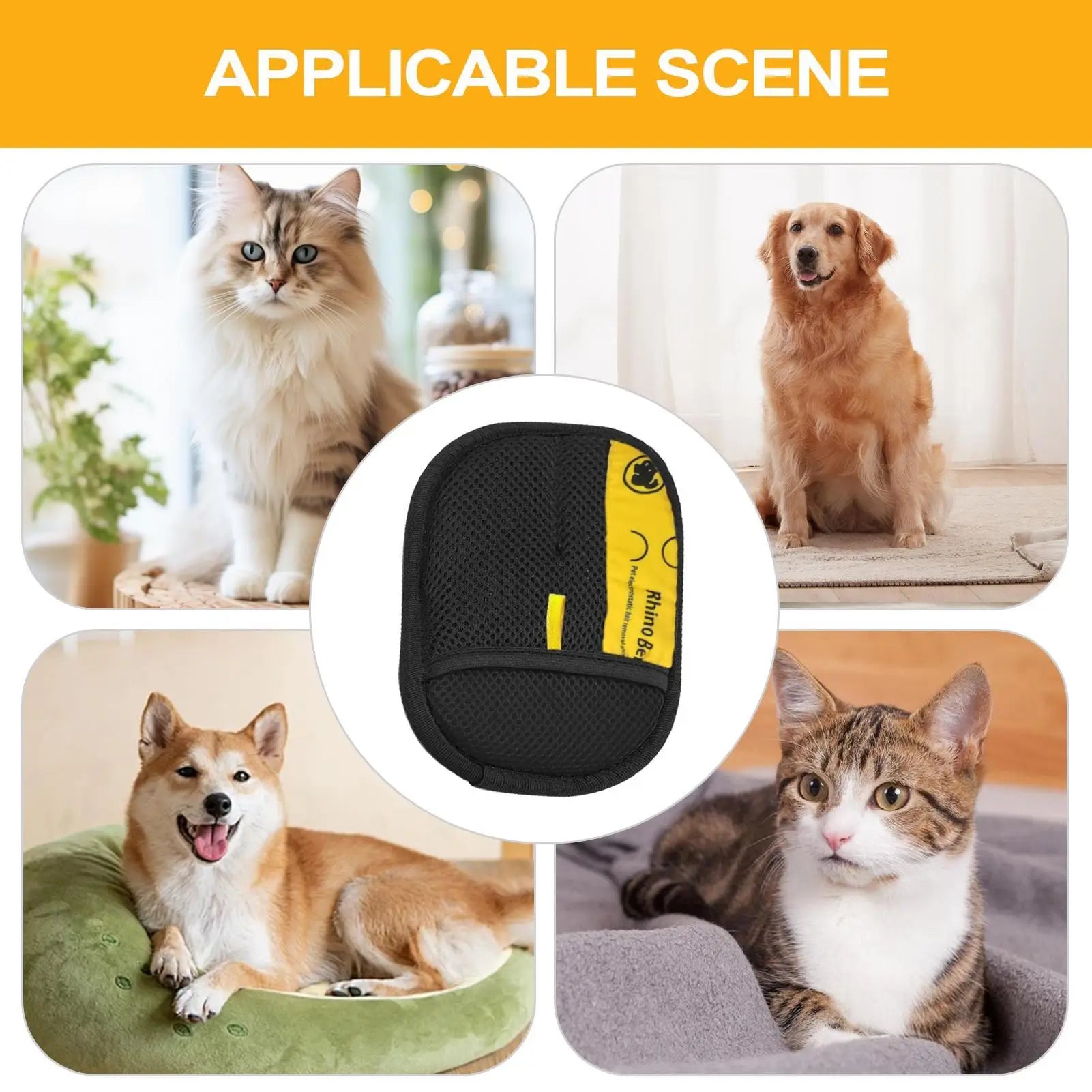 Pet Hair Removal Glove 2Pcs Pet Grooming Gloves Static Dedusting Brush Pet Hair Remover Brush Removing Dog Cat Hair From Carpet