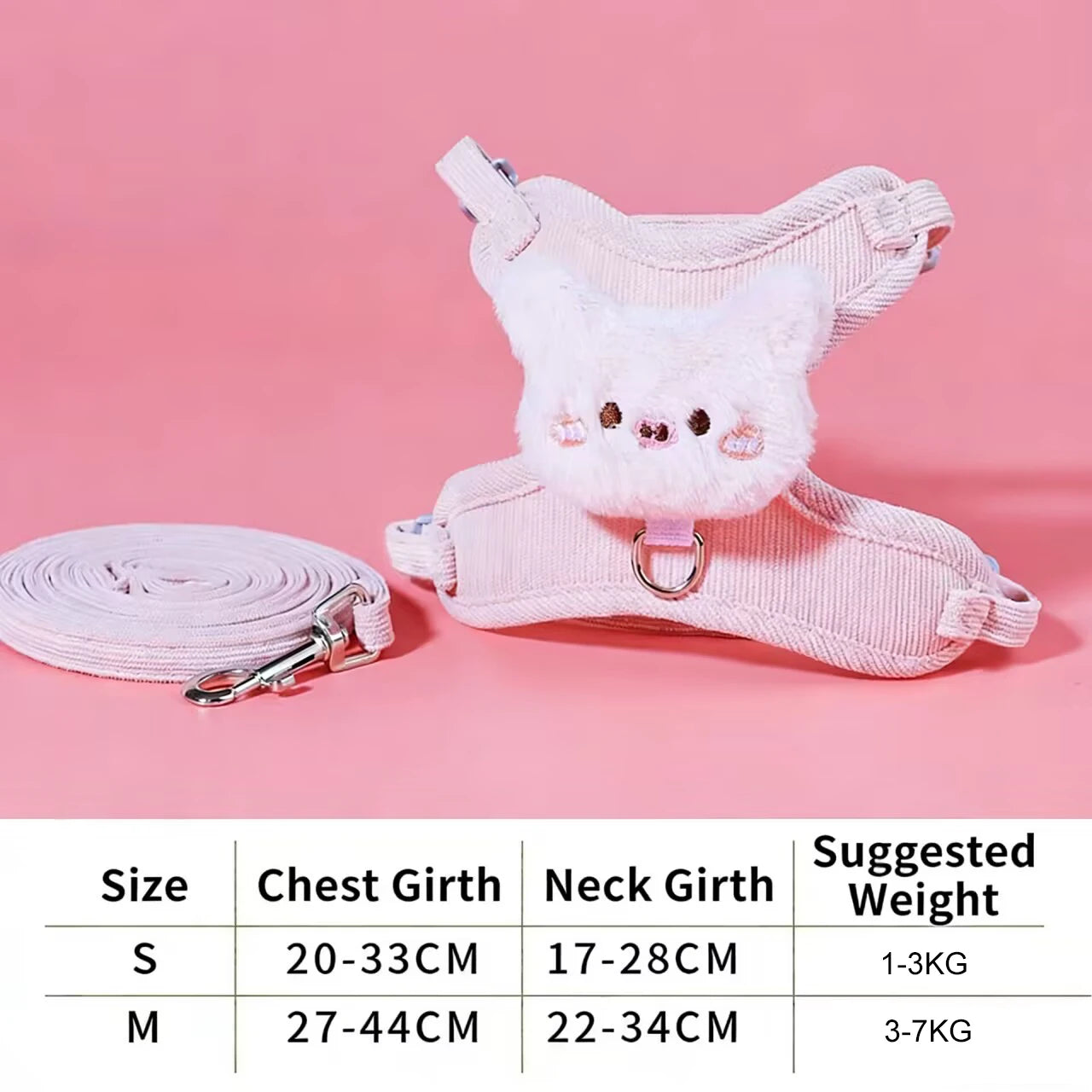 Cat Harness Leash Sets Adjustable Dog Harness for Small Dog Leash Breashable Cartoon Pet Harness Out Walking Dog Cat Accessories