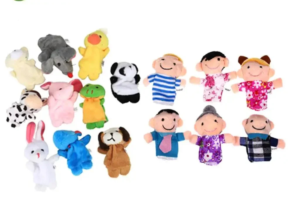 10 Pcs Cartoon Hand Doll Finger Puppet Baby Children Story Early Education Soothing Doll Plush Toy CB DROPSHIPPING