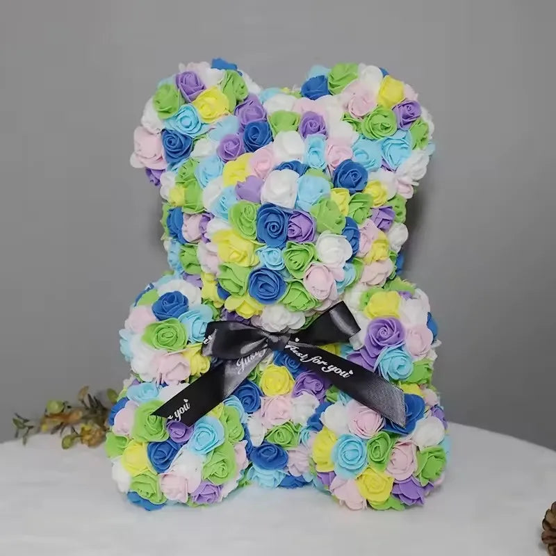 2024 New Artificial Flower Eternal Rose Teddy Bear for Mom Mother's Day Birthday Valentine's Day Anniversary Gifts & Decorations