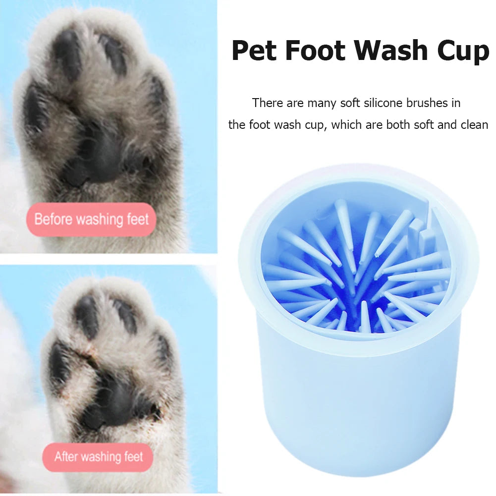 Portable Dog Cat Dirty Paw Cleaner Cup Pet Puppy Kitten Soft Feet Washer Bucket CB DROPSHIPPING