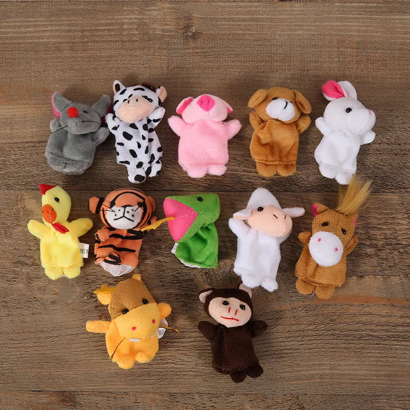 10 Pcs Cartoon Hand Doll Finger Puppet Baby Children Story Early Education Soothing Doll Plush Toy CB DROPSHIPPING
